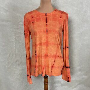 Proenza Schouler Tie Dye Long Sleeve Jersey T-Shirt Coral Multi M
